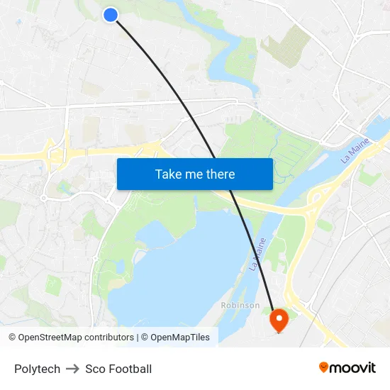 Polytech to Sco Football map