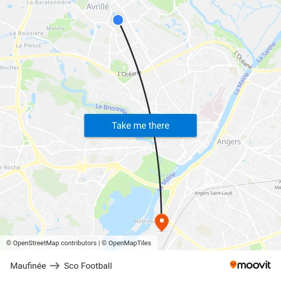 Maufinée to Sco Football map