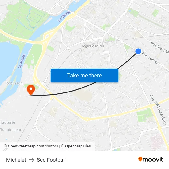 Michelet to Sco Football map