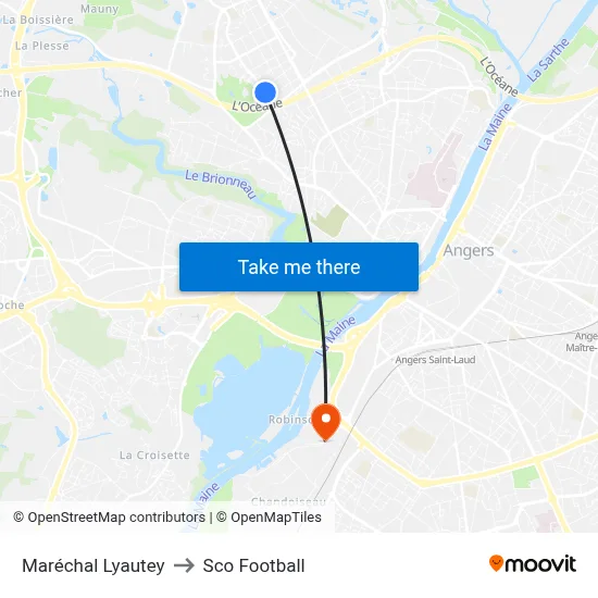 Maréchal Lyautey to Sco Football map
