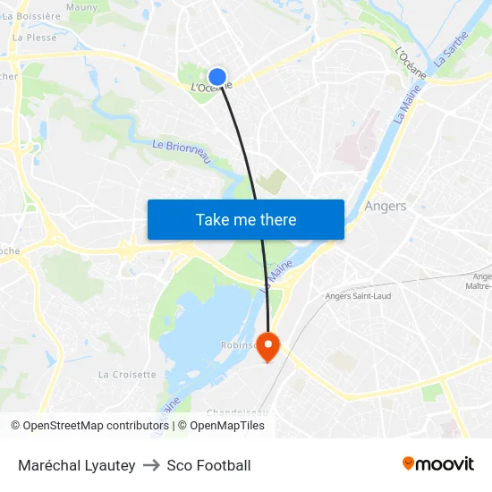 Maréchal Lyautey to Sco Football map