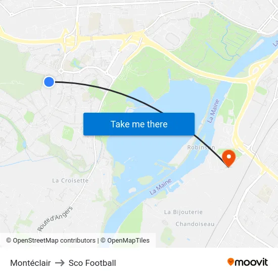 Montéclair to Sco Football map