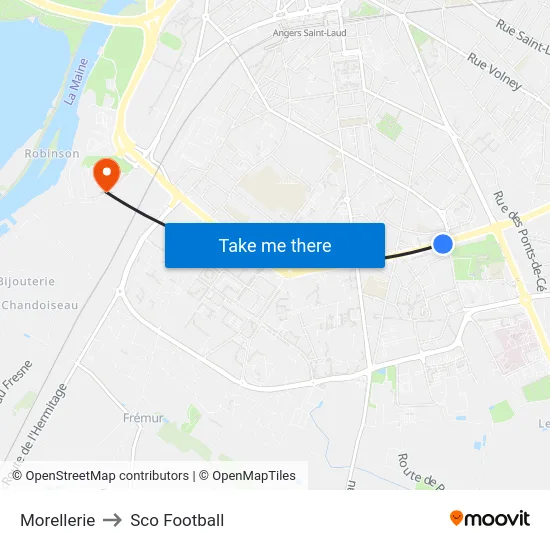 Morellerie to Sco Football map