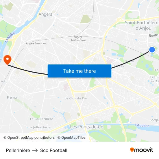 Pellerinière to Sco Football map