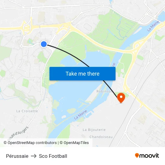 Pérussaie to Sco Football map