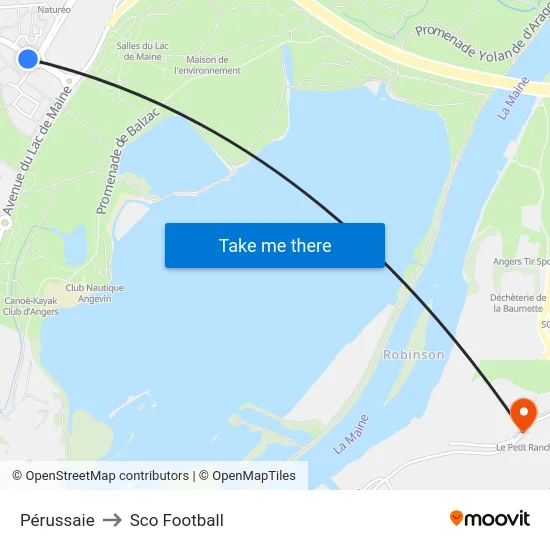 Pérussaie to Sco Football map