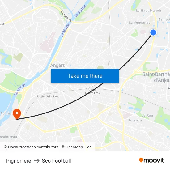 Pignonière to Sco Football map