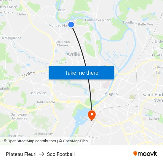 Plateau Fleuri to Sco Football map