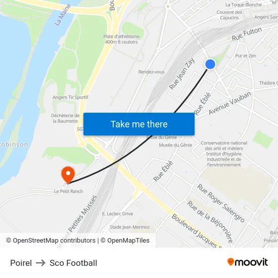 Poirel to Sco Football map