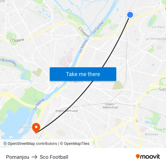 Pomanjou to Sco Football map