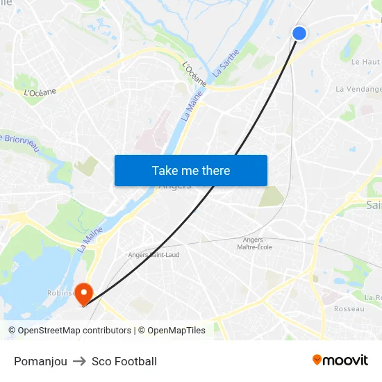 Pomanjou to Sco Football map