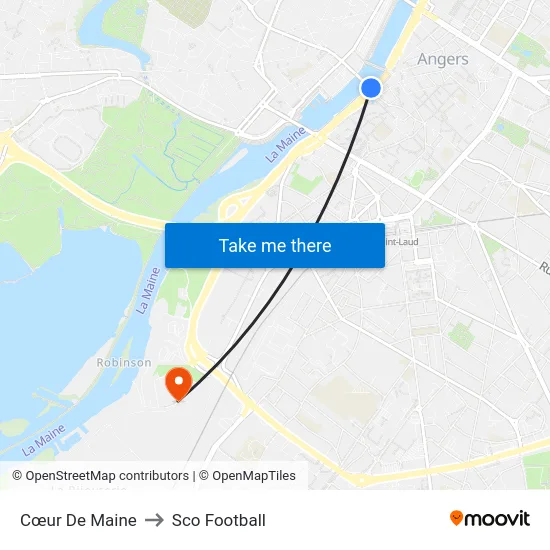 Cœur De Maine to Sco Football map