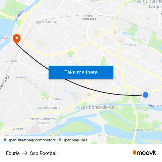 Écurie to Sco Football map
