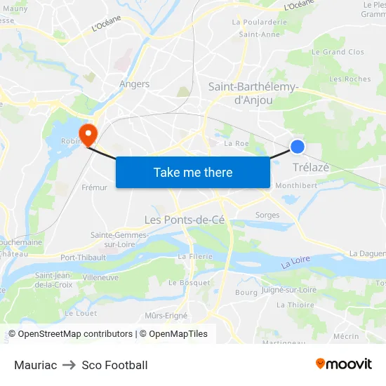 Mauriac to Sco Football map