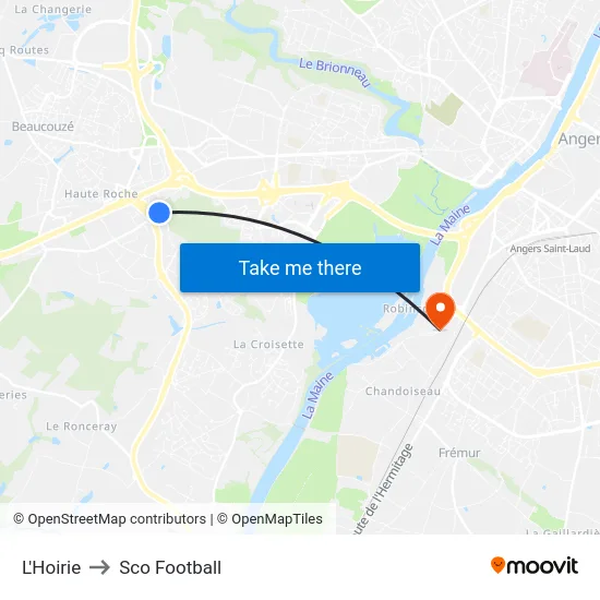 L'Hoirie to Sco Football map