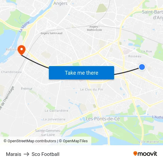 Marais to Sco Football map
