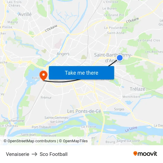 Venaiserie to Sco Football map