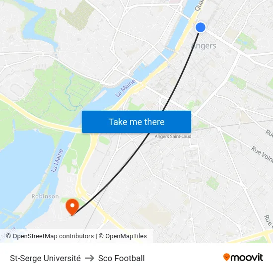 St-Serge Université to Sco Football map