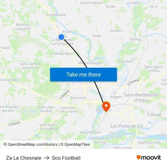 Za La Chesnaie to Sco Football map