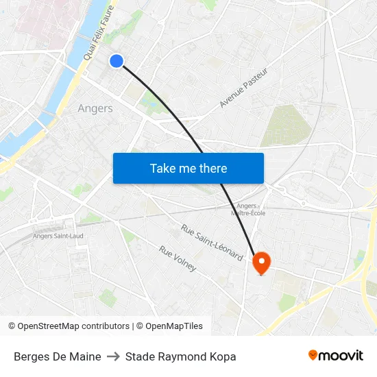 Berges De Maine to Stade Raymond Kopa map