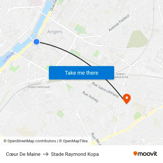 Cœur De Maine to Stade Raymond Kopa map