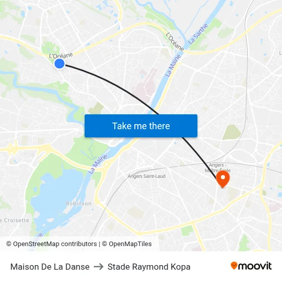 Maison De La Danse to Stade Raymond Kopa map