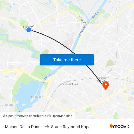 Maison De La Danse to Stade Raymond Kopa map