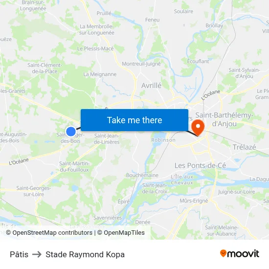 Pâtis to Stade Raymond Kopa map
