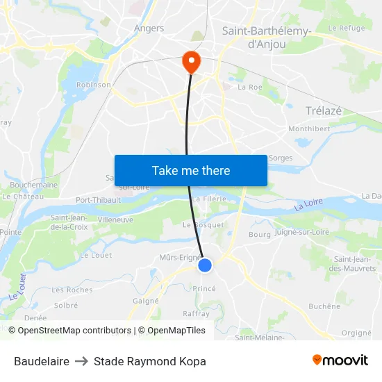 Baudelaire to Stade Raymond Kopa map