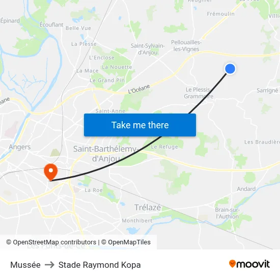Mussée to Stade Raymond Kopa map