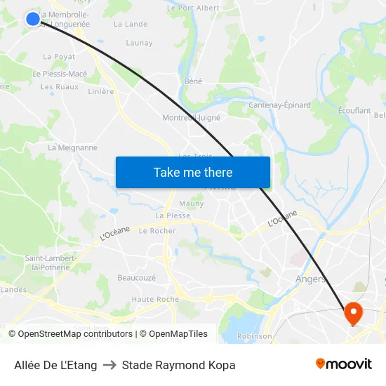 Allée De L'Etang to Stade Raymond Kopa map