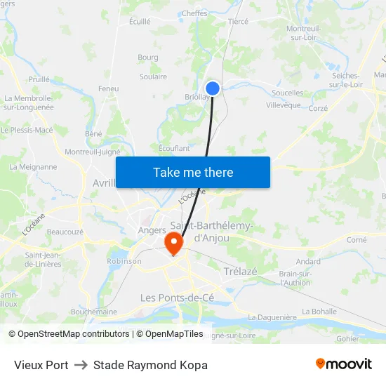 Vieux Port to Stade Raymond Kopa map