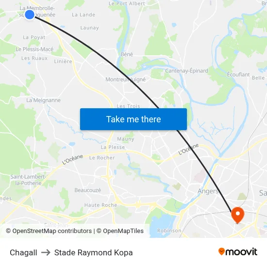 Chagall to Stade Raymond Kopa map
