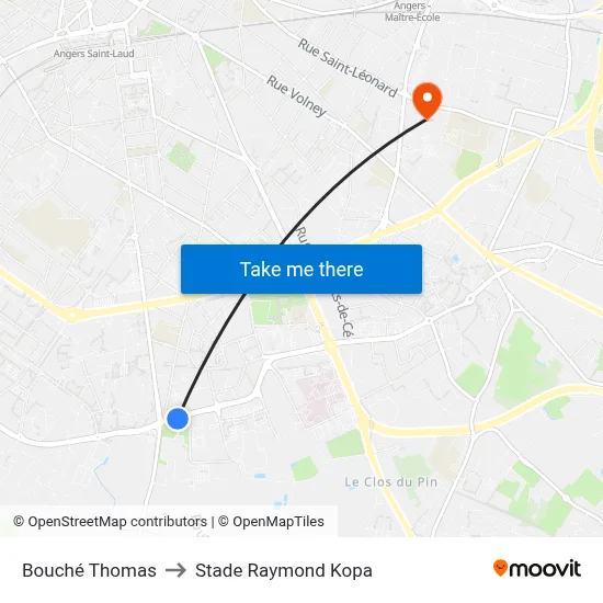 Bouché Thomas to Stade Raymond Kopa map