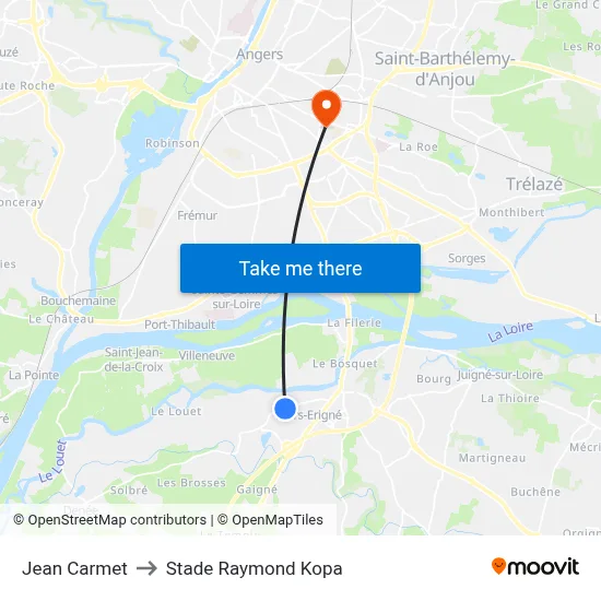 Jean Carmet to Stade Raymond Kopa map