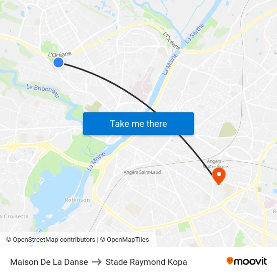 Maison De La Danse to Stade Raymond Kopa map