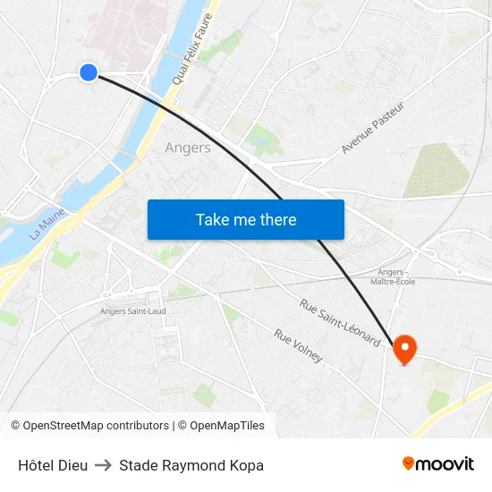 Hôtel Dieu to Stade Raymond Kopa map