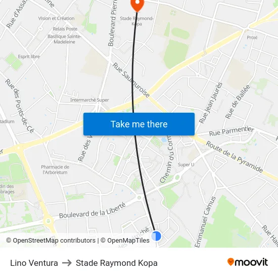 Lino Ventura to Stade Raymond Kopa map