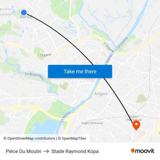 Pièce Du Moulin to Stade Raymond Kopa map