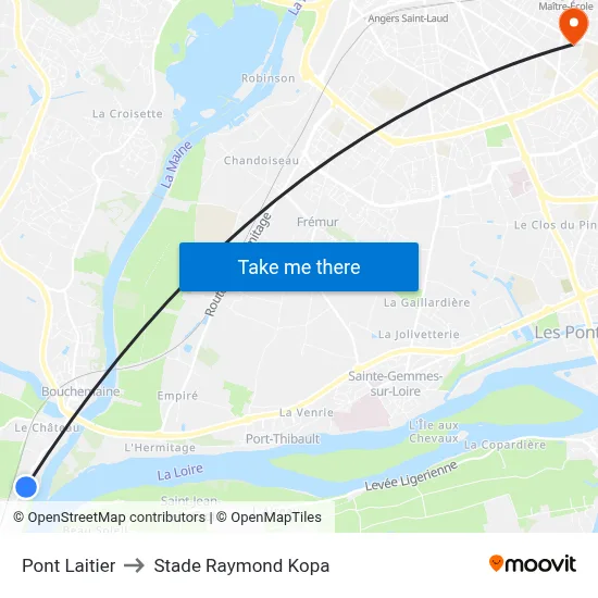 Pont Laitier to Stade Raymond Kopa map