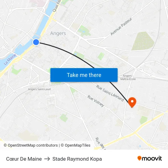 Cœur De Maine to Stade Raymond Kopa map