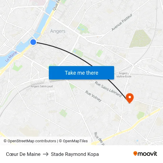 Cœur De Maine to Stade Raymond Kopa map