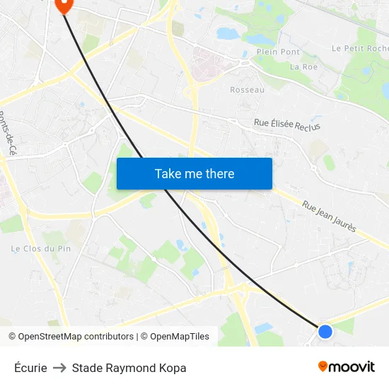 Écurie to Stade Raymond Kopa map