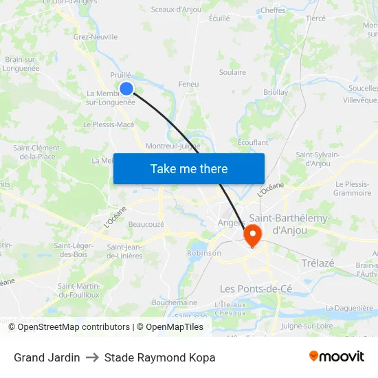 Grand Jardin to Stade Raymond Kopa map