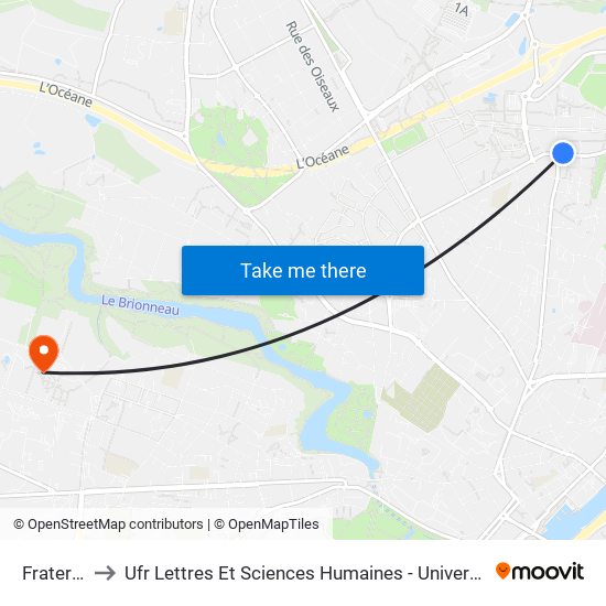 Fraternité to Ufr Lettres Et Sciences Humaines - Université D'Angers map