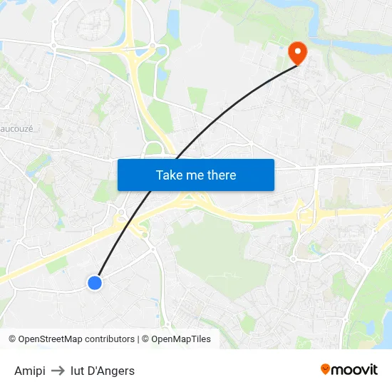 Amipi to Iut D'Angers map