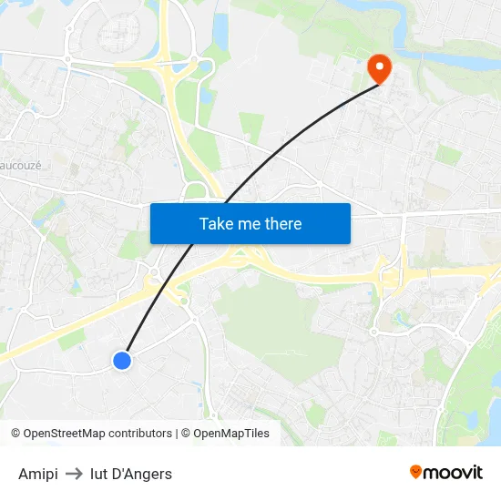 Amipi to Iut D'Angers map
