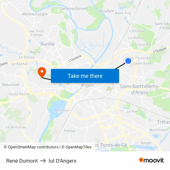 René Dumont to Iut D'Angers map