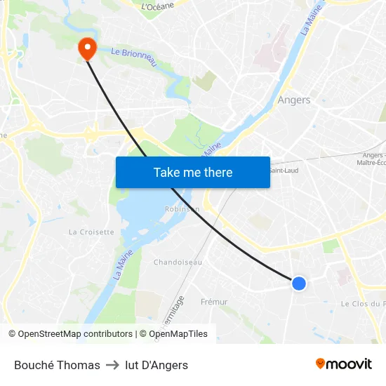 Bouché Thomas to Iut D'Angers map