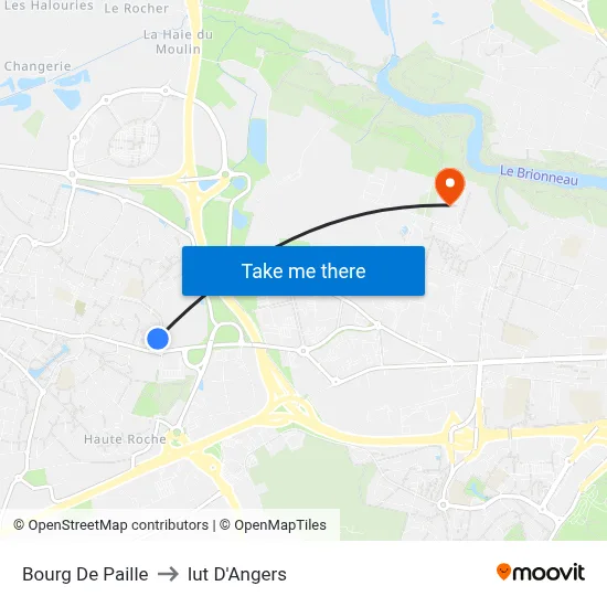 Bourg De Paille to Iut D'Angers map